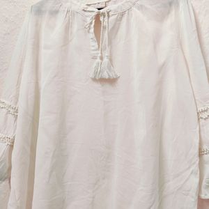 White Georgette Tunic Top