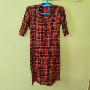 Checkered Kurta L Size