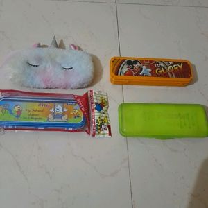 Pack Of 4 Pencil Boxes And 2 Oil Pastels