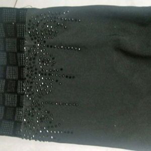 Black Abaya With Stone Work