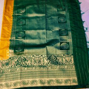 Dussehra Traditional Elephant Design Banarasi Silk