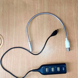 USB Hub 4 Port And Flexible LED Light