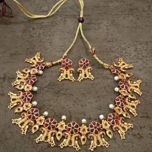 Golden Matt Necklace n Small Mangalsutra ( Combo )