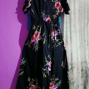 Long Flower Printed Dress