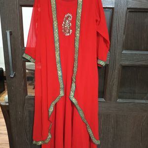Red Gown With Shrugh