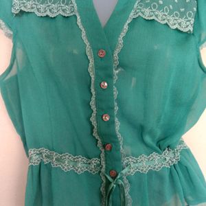 Green Lace Top