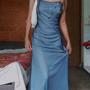 Classy Pinteresty Blue Maxi Dress Y2k Coquette