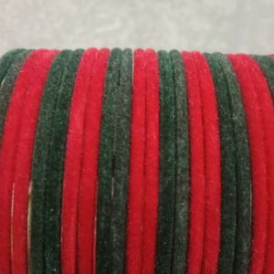 Red And Green Velvet Bangle