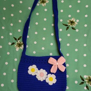 Royal Blue Crochet Bag