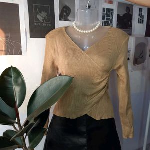 Tan Wrap Top