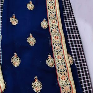 Brand New Navy Blue Saree