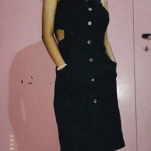 Black Dungaree Dress