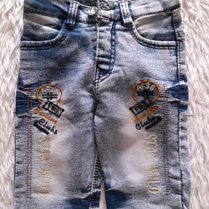 Light Blue Faded Jeans For Boy's