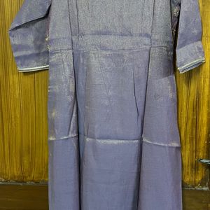 Purple Kurta With Golden Thread Work