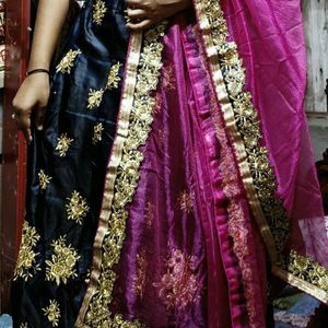 Women Beautiful Light Weight Navy Blue Lehenga