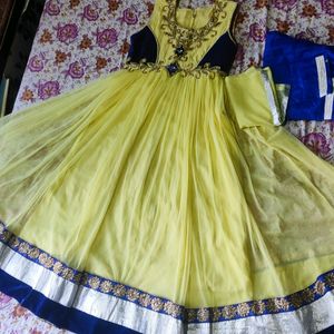 Lime Yellow Anarkali Set