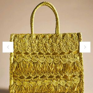 Rafia Boho Fringe Tote Bag