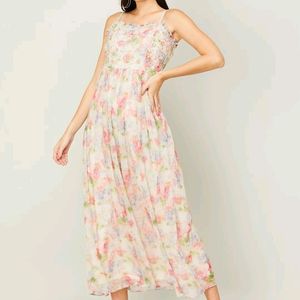 AND Women Printed Spaghetti Neck A-Line Dress