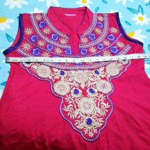 Brand New Cotton Rose Embroidery Kurti