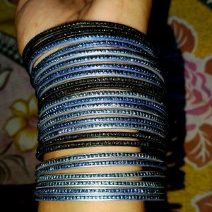 Black,Blue,And, Light Blue Aesthetic Metal Bangel