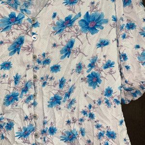 Floral Korean Style Tops For Girls Womens