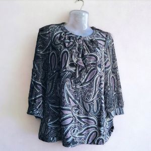 Imported Leaf Printed Western Party Top