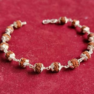 Silver Rudraksh Trendy Rakhi / Bracelet