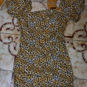 Sexy Mini Leopard Print Bodycon Ruched Dress