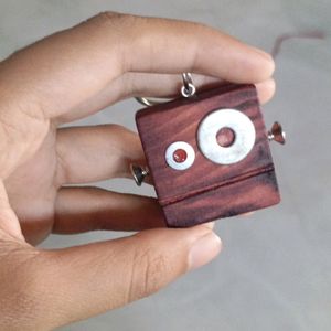 Cute Wooden Handmade Robot Keychains