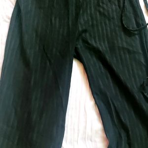 Urbanic Tie Up Charcoal Striped Trousers