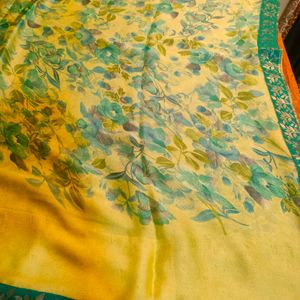 Georgette Green Saree