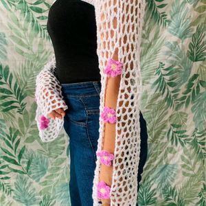 Crochet Bolero With Slit Sleeves