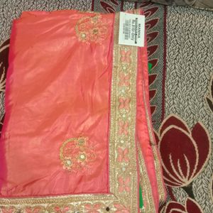 Two Colour Embroidery Saree