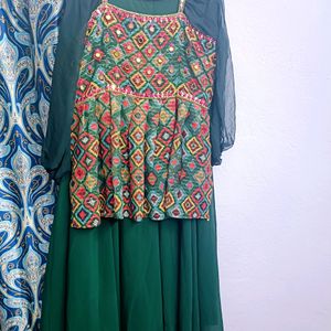 Beautiful Mehndi Green Peplum Dress