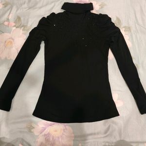 Black Stylish Embellished Top