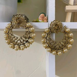 Combo Offer Pearl Chandbali Earrings with High Gol