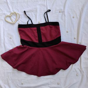 Maroon Sleeveless Top