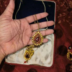 💥🎀set Of Chain,Earrings,&Mangtika🎀💥