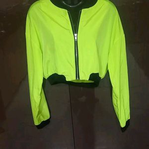 Vibrant Neon Crop Jacket Top