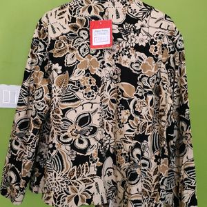 Nature Print Cotton Blazer New With Tag