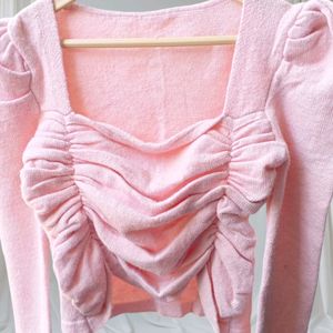 Self Design Women Pink Top