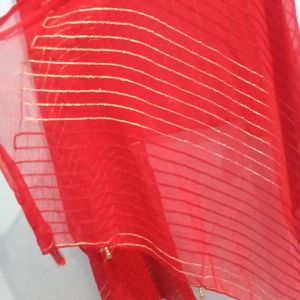 Golden Lining Red Colour New Dupatta.