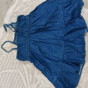 Denim Frock For 18 To 24 Months