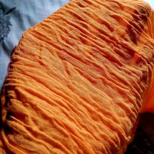 Pure Cotton Orange Dupatta! 🧡