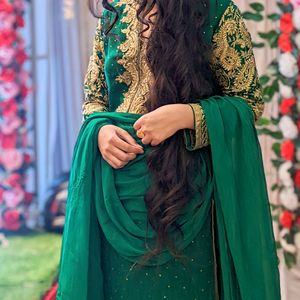 Designer Fullywork Suit Set Beautiful Green Colour