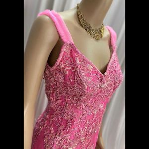 Pink embellished gown