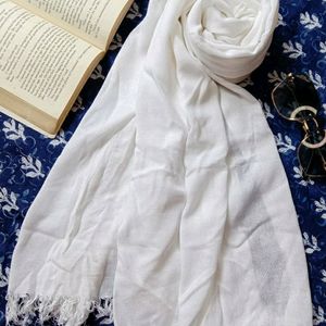 White Solid Color Scarf