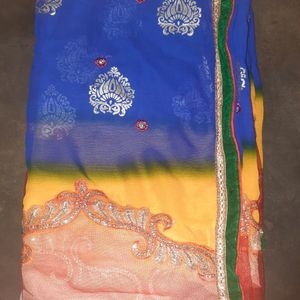 Net & Gergette Design Saree..