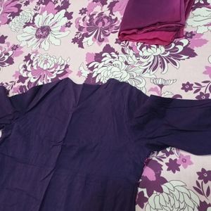 Purple Kurti Set With Only Kurt And Dupatta