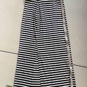 Lycra Striped Maxi Length Skirt